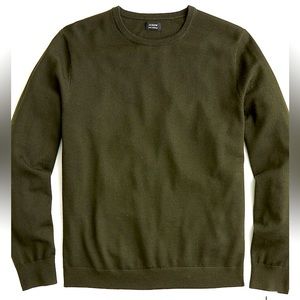 J Crew Merino Crewneck Sweater Olive Slim Fit Size Medium